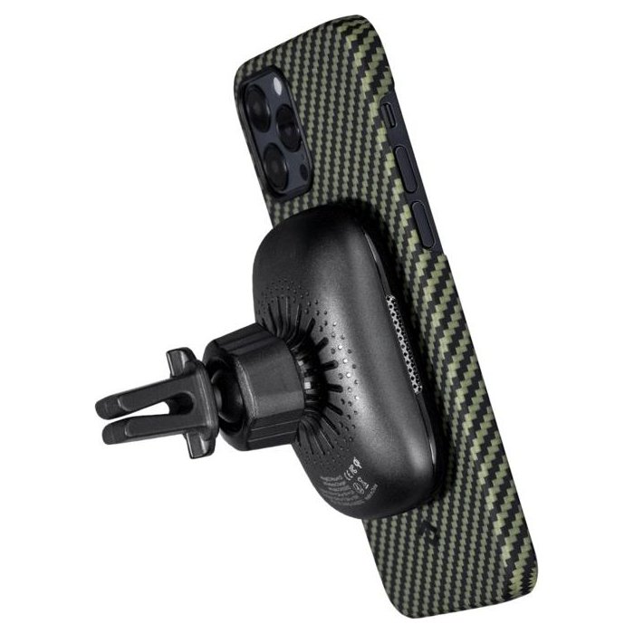 Чехол Pitaka MagEZ Case для iPhone 12 Pro, черно-зеленый, кевлар (арамид) 